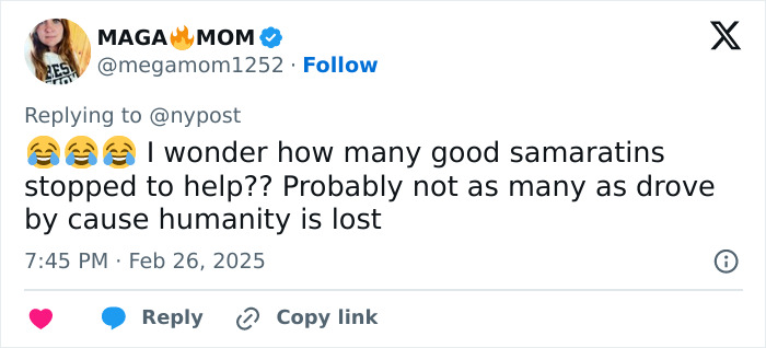 Social media post about a prank, discussing humanity and good samaritans. Social media post about a prank, discussing humanity and good samaritans.