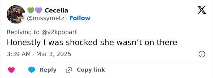 Tweet expressing surprise over Michelle Trachtenberg not being included in the Oscars In Memoriam section. Tweet expressing surprise over Michelle Trachtenberg not being included in the Oscars In Memoriam section.