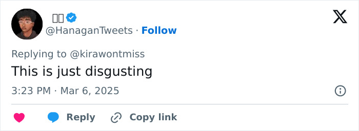 Tweet expressing outrage over adult star's actions in nursing homes. Tweet expressing outrage over adult star's actions in nursing homes.