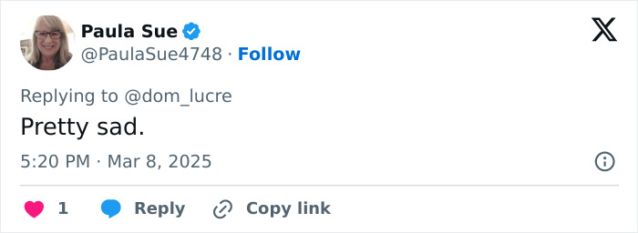 Tweet reply to dom_lucre expresses concern over Jaden Smith's appearance. Tweet reply to dom_lucre expresses concern over Jaden Smith's appearance.