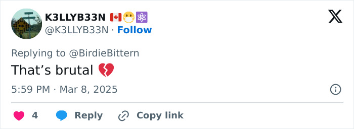 A tweet responding to news about a young footballer's tragic death, calling it "brutal" with a broken heart emoji. A tweet responding to news about a young footballer's tragic death, calling it "brutal" with a broken heart emoji.