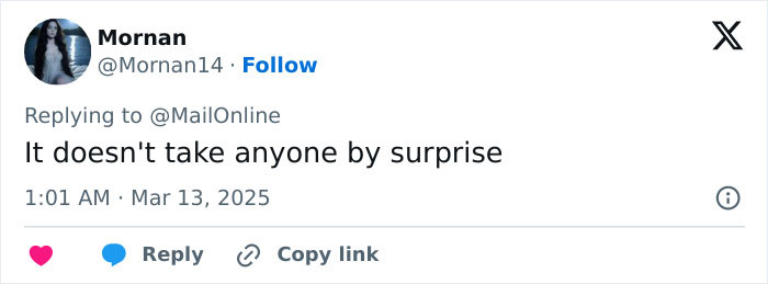 Tweet about Hugh Jackman and Blake Lively legal drama, expressing no surprise. Tweet about Hugh Jackman and Blake Lively legal drama, expressing no surprise.