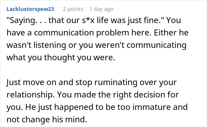 Reddit comment advising someone to move on after a breakup due to communication issues in an open relationship. Reddit comment advising someone to move on after a breakup due to communication issues in an open relationship.