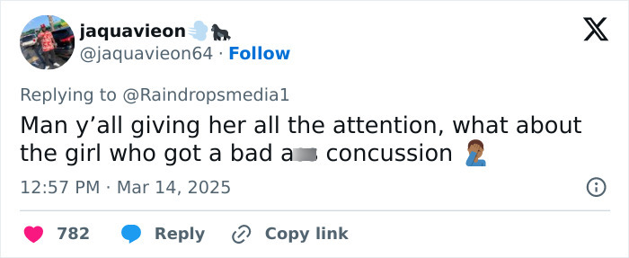 Tweet questioning the support for track star charged in baton assault case. Tweet questioning the support for track star charged in baton assault case.