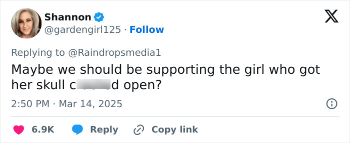 Tweet about supporting the victim in the baton assault case involving the track star. Tweet about supporting the victim in the baton assault case involving the track star.