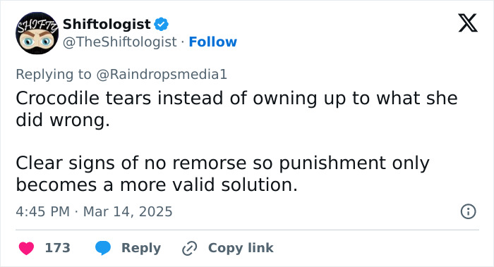 Tweet criticizing track star's response at support rally after baton assault charge. Tweet criticizing track star's response at support rally after baton assault charge.