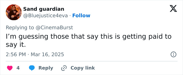 Tweet implying payment for praising 'Woke' Snow White by Disney critics. Tweet implying payment for praising 'Woke' Snow White by Disney critics.