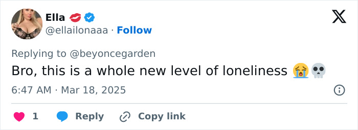 Tweet from user Ella commenting on a viral debate about male tourists groping a female statue. Tweet from user Ella commenting on a viral debate about male tourists groping a female statue.