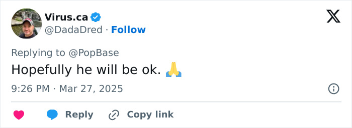 Tweet expressing concern for King Charles during his cancer battle with a hopeful message and prayer emoji. Tweet expressing concern for King Charles during his cancer battle with a hopeful message and prayer emoji.