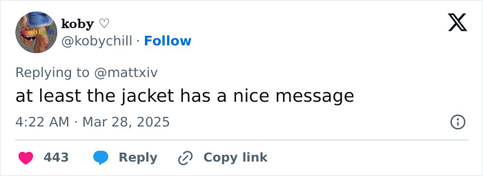 koby comments on JoJo Siwa's shaved rainbow head, remarking on the jacket's nice message. koby comments on JoJo Siwa's shaved rainbow head, remarking on the jacket's nice message.