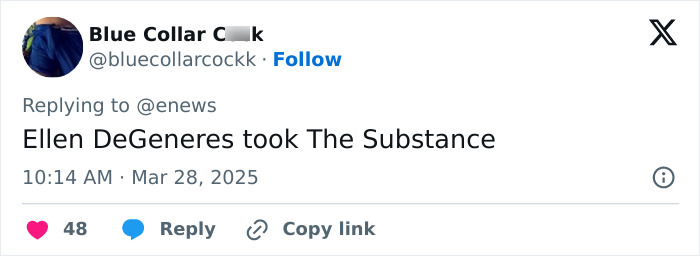 Tweet response about JoJo Siwa and a reference to Ellen DeGeneres, with interaction options and engagement numbers. Tweet response about JoJo Siwa and a reference to Ellen DeGeneres, with interaction options and engagement numbers.