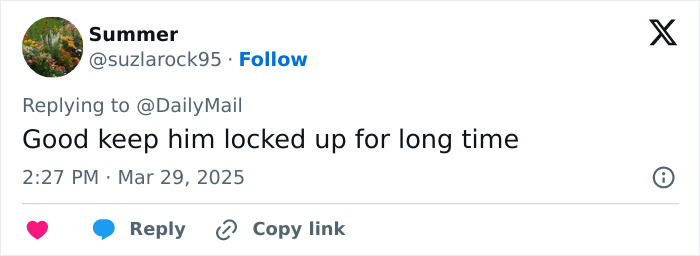 Tweet reacting to convict arrested after assaulting bride at bachelorette party. Tweet reacting to convict arrested after assaulting bride at bachelorette party.