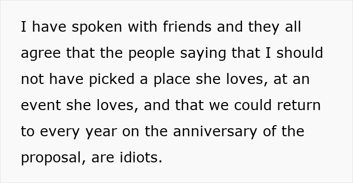 Text discussing a ring swap and proposal setting, reflecting on others' opinions. Text discussing a ring swap and proposal setting, reflecting on others' opinions.