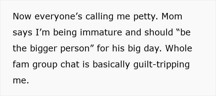 Brother Removes Sister From Wedding Party, Family Justifies It As Being "For Her Own Good" Brother Removes Sister From Wedding Party, Family Justifies It As Being "For Her Own Good"