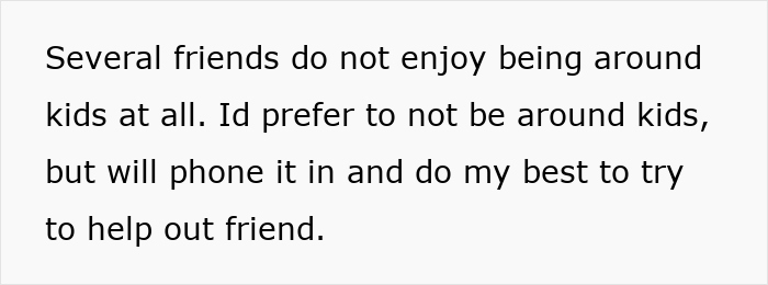 Text on image discussing challenges of childfree friend group dynamics around kids. Text on image discussing challenges of childfree friend group dynamics around kids.