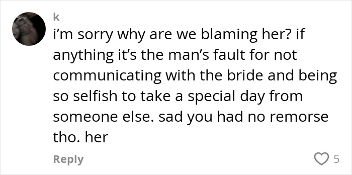 Comment criticizing a man for proposing at someone else's wedding, sparking debate and fury online. Comment criticizing a man for proposing at someone else's wedding, sparking debate and fury online.