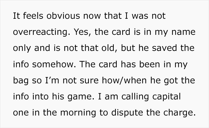 Credit card information stolen, woman plans to dispute a $600 charge, dealing with gaslighting. Credit card information stolen, woman plans to dispute a $600 charge, dealing with gaslighting.