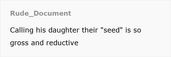 Text screenshot with comment about the term "seed" in a birth announcement. Text screenshot with comment about the term "seed" in a birth announcement.