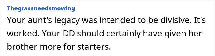 Comment about a woman's massive fortune leaving a divisive legacy, affecting family dynamics. Comment about a woman's massive fortune leaving a divisive legacy, affecting family dynamics.
