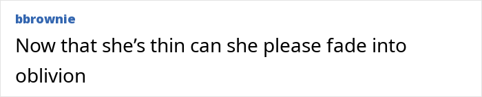Comment screenshot related to plus-size influencer and weight-loss surgery controversy. Comment screenshot related to plus-size influencer and weight-loss surgery controversy.