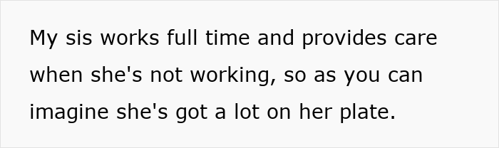 Text discussing a woman's busy schedule amidst family and immigrant-related issues. Text discussing a woman's busy schedule amidst family and immigrant-related issues.