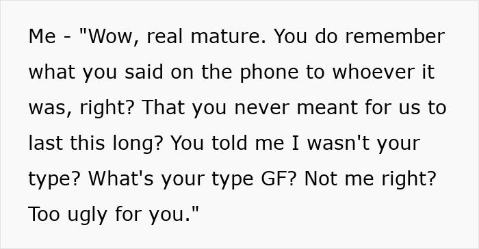 Text conversation revealing a boyfriend's realization of a love story being a mean-girl bet. Text conversation revealing a boyfriend's realization of a love story being a mean-girl bet.