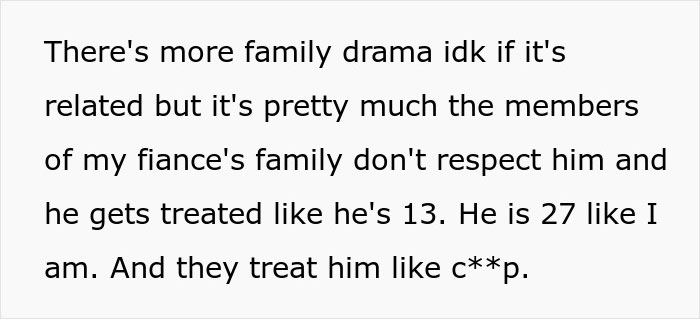 Text excerpt about family drama and lack of respect, related to unfair babysitting demand. Text excerpt about family drama and lack of respect, related to unfair babysitting demand.