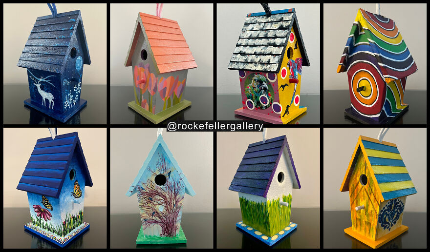 32 Artists Transform Birdhouses Into Flights Of Fancy 32 Artists Transform Birdhouses Into Flights Of Fancy