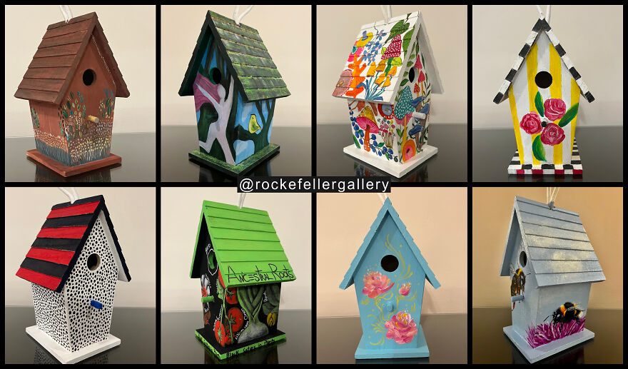 32 Artists Transform Birdhouses Into Flights Of Fancy 32 Artists Transform Birdhouses Into Flights Of Fancy