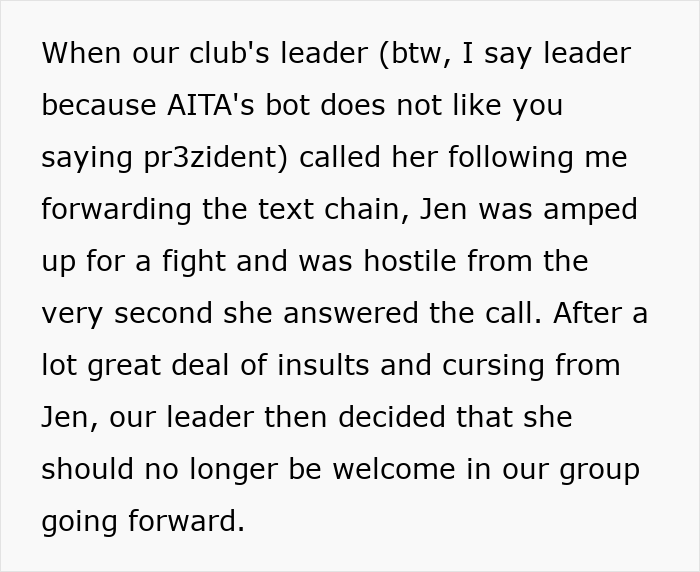 Text exchange leading to club expulsion after swindling at a gift exchange causes drama. Text exchange leading to club expulsion after swindling at a gift exchange causes drama.