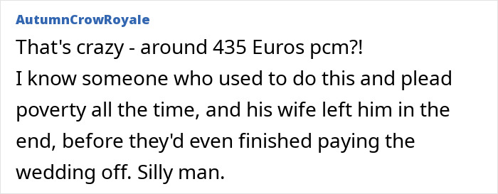 Comment on husband spending money on lunch and coffee, leading to marital issues and financial concerns. Comment on husband spending money on lunch and coffee, leading to marital issues and financial concerns.