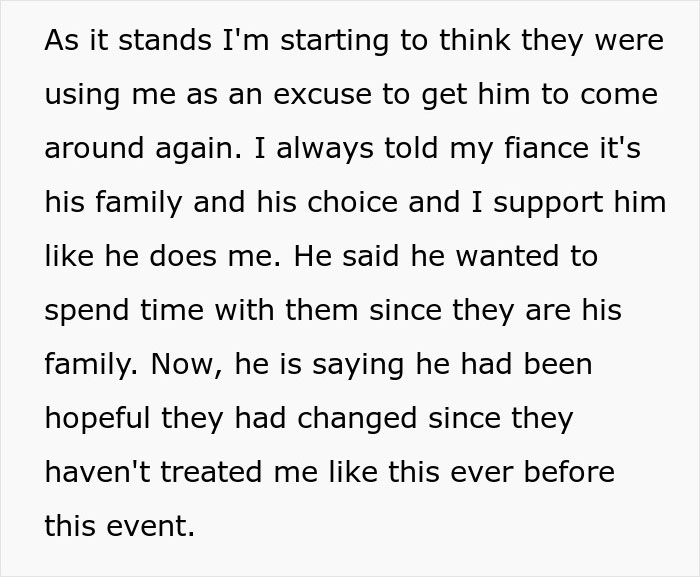 Text discussing family expectations regarding babysitting and perceived excuses for visiting. Text discussing family expectations regarding babysitting and perceived excuses for visiting.