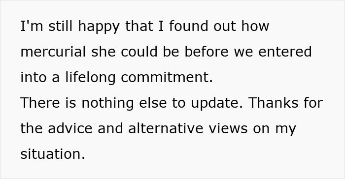 Text exchange about swapping a real ring for a fake, leading to engagement's end and reflecting on mercurial behavior. Text exchange about swapping a real ring for a fake, leading to engagement's end and reflecting on mercurial behavior.