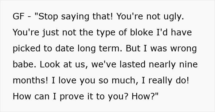 Text message from girlfriend to boyfriend about their love story and a bet, expressing regret and love. Text message from girlfriend to boyfriend about their love story and a bet, expressing regret and love.