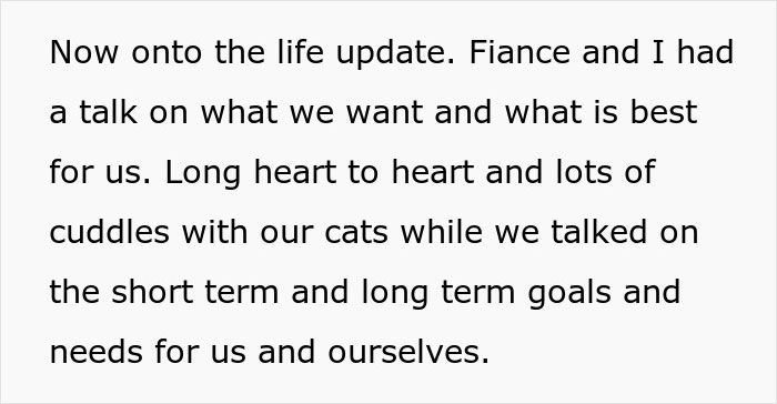 Text discussing family updates and personal goals with cats, related to babysitting issues and job expectations. Text discussing family updates and personal goals with cats, related to babysitting issues and job expectations.