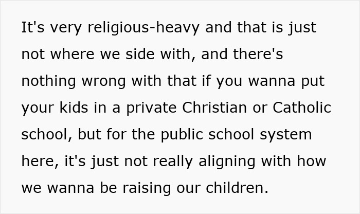 Text discussing reasons for moving to a Blue State due to differing educational values and alignment with family beliefs. Text discussing reasons for moving to a Blue State due to differing educational values and alignment with family beliefs.