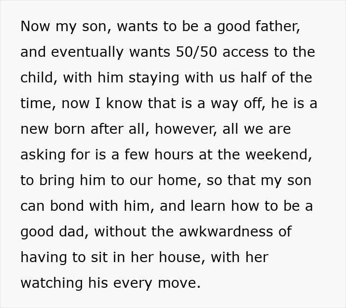 Text discussing a grandma's proposal to take a 6-week-old away for weekends, prompting criticism from netizens. Text discussing a grandma's proposal to take a 6-week-old away for weekends, prompting criticism from netizens.