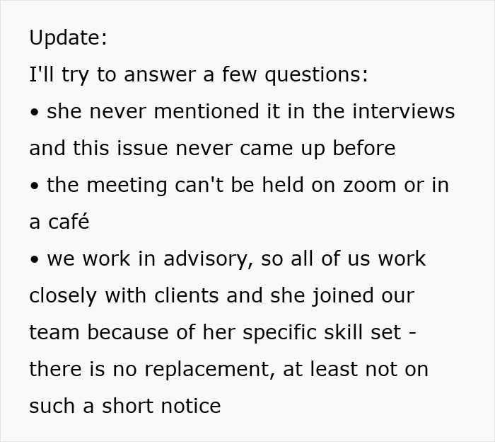Muslim Employee Won’t Meet Male Client Alone, Cites Religion As A Factor, Boss Unsure What To Do Muslim Employee Won’t Meet Male Client Alone, Cites Religion As A Factor, Boss Unsure What To Do