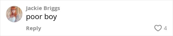 Comment by Jackie Briggs saying "poor boy," related to viral "Mom On The Run" UK expats benefits story. Comment by Jackie Briggs saying "poor boy," related to viral "Mom On The Run" UK expats benefits story.