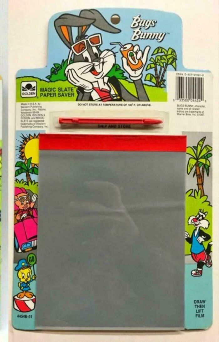 Vintage Bugs Bunny magic slate paper saver drawing toy, nostalgic pics from people who just realized they’re old now