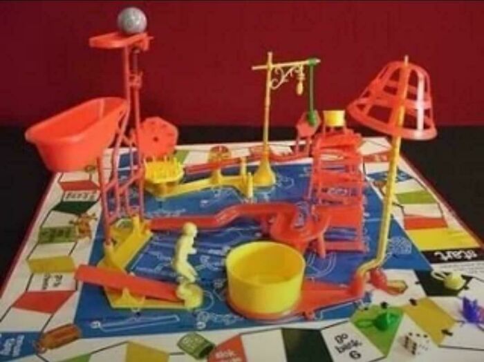 Vintage nostalgic board game with colorful plastic ramps and pieces, evoking memories for people who realize they’re old now.