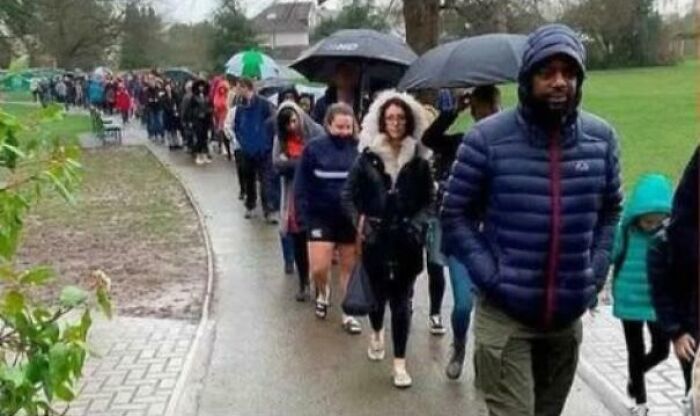 Thousands gather in Worcester rain at swabbing event to help a boy fighting cancer, showcasing fascinating human solidarity.