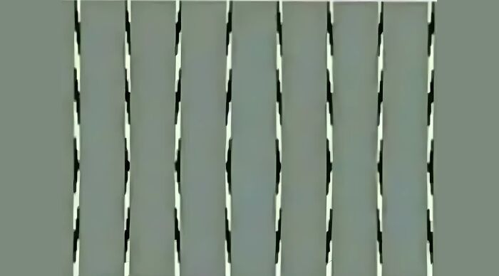 Optical Illusions: Black and white lines appear crooked against a gray background.