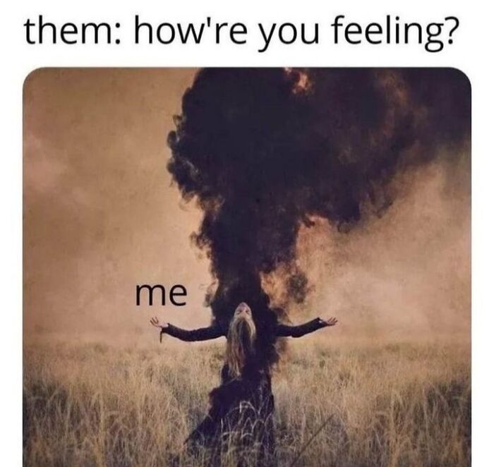 Person with smoke cloud overhead, illustrating sarcastic witchcraft vibe in a meme format.