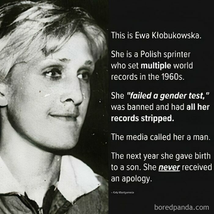 Polish sprinter faces sexism, stripped of records after gender test controversy.