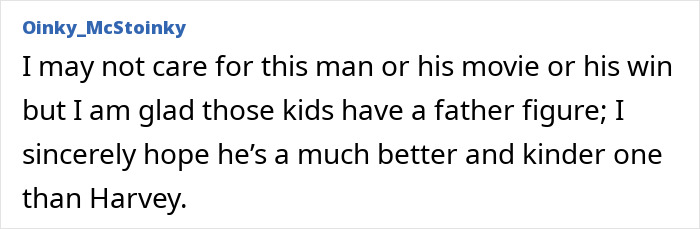 Text discussing Harvey Weinstein and expressing hope for a kinder father figure. Text discussing Harvey Weinstein and expressing hope for a kinder father figure.