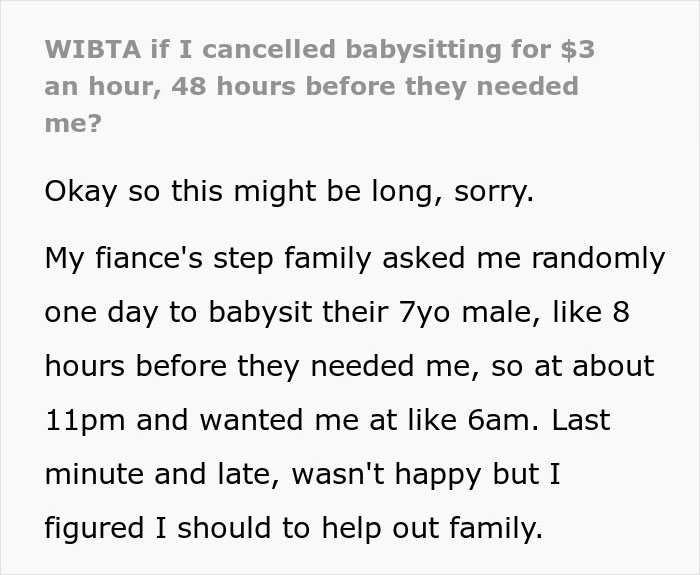 Text discussion about babysitting request, $3 per hour, highlighting family dynamics and scheduling issues. Text discussion about babysitting request, $3 per hour, highlighting family dynamics and scheduling issues.