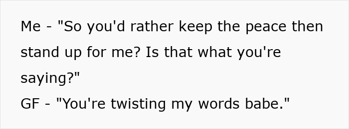 Text exchange between a boyfriend and girlfriend discussing a disagreement. Text exchange between a boyfriend and girlfriend discussing a disagreement.