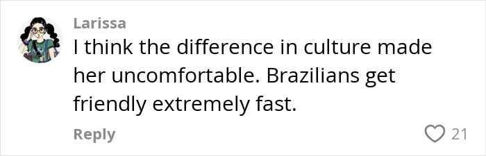 Comment discussing cultural differences in reactions to Millie Bobby Brown interviews. Comment discussing cultural differences in reactions to Millie Bobby Brown interviews.