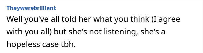 Text in a comment discussing a woman excluded from a friend group after bringing her child to a no-kids spa day. Text in a comment discussing a woman excluded from a friend group after bringing her child to a no-kids spa day.